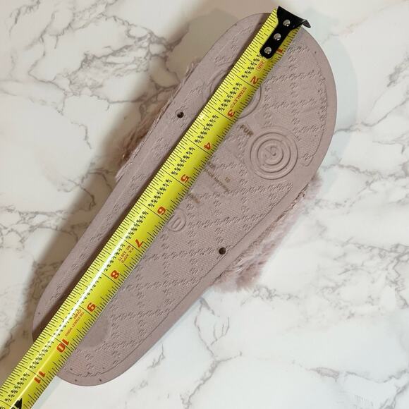 Bamboo Mauve Soft Fur Fuzzy Slides Metallic SZ 10 $20 - Picture 11 of 11
